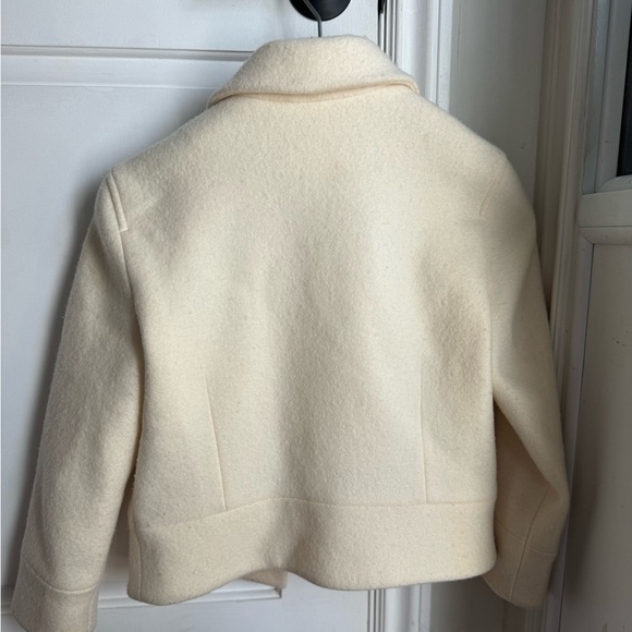 CLUB MONACO women’s ivory wool snap coat (M) - Picture 2 of 9